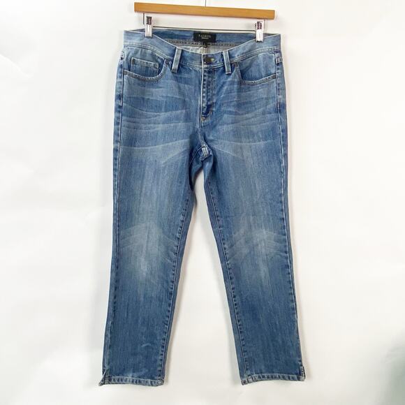 2/$30 Talbots Womens Straight Leg Medium Blue Wash Jeans Size 6 Zip Back Pockets - Picture 3 of 10